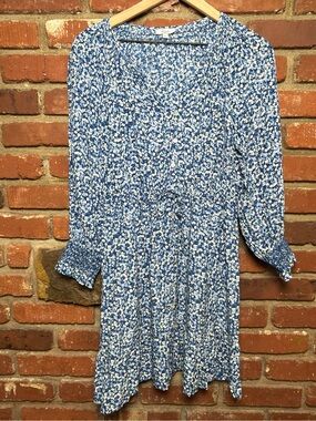 Rails Womens Chrysanthemum Floral Print Eliza Dress Blue White Size Medium